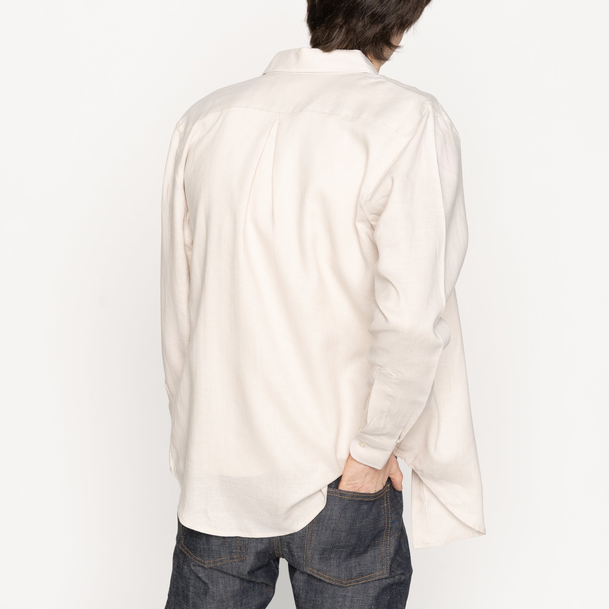  Easy Shirt - French Linen Fine Canvas - Ecru 