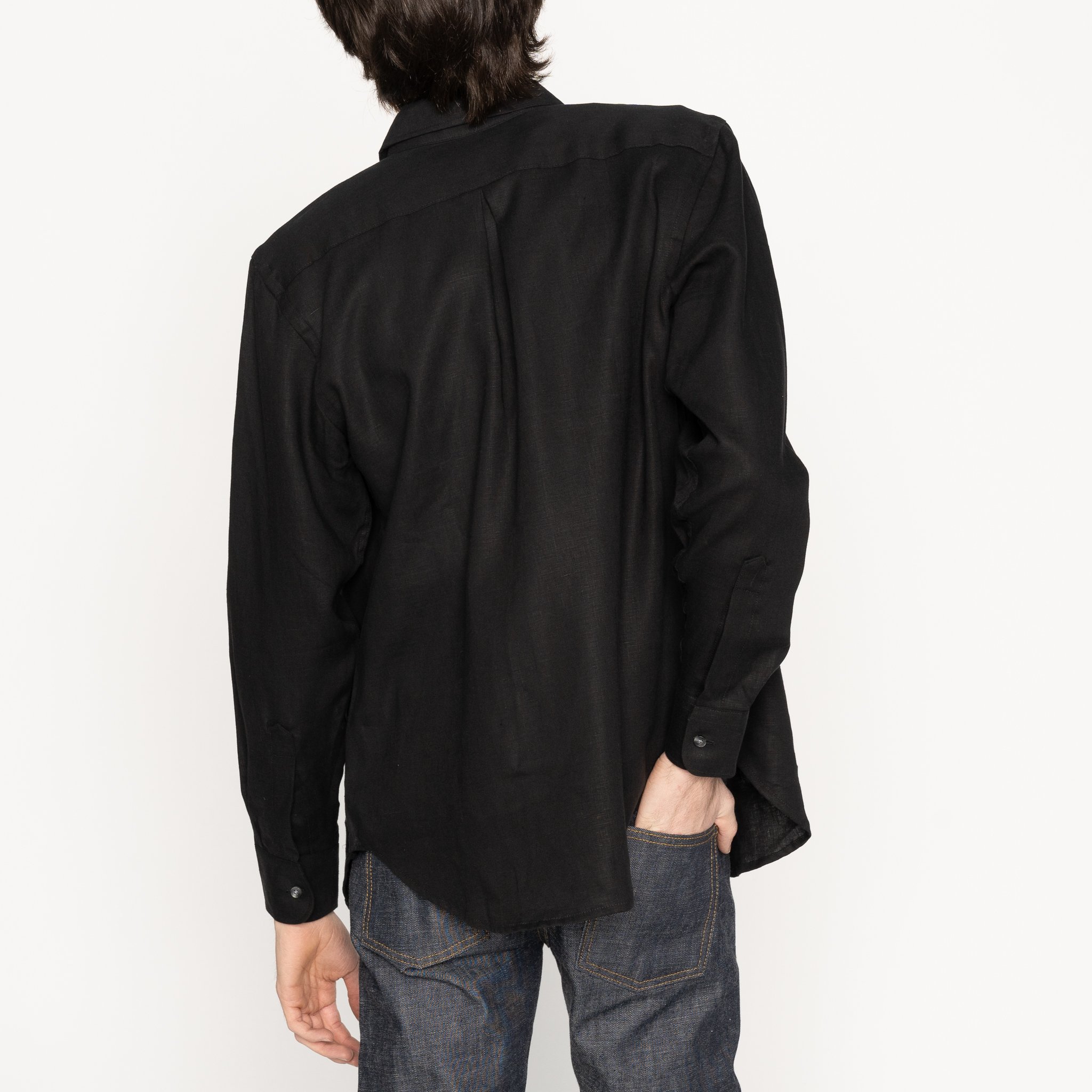  Easy Shirt - French Linen Fine Canvas - Black 