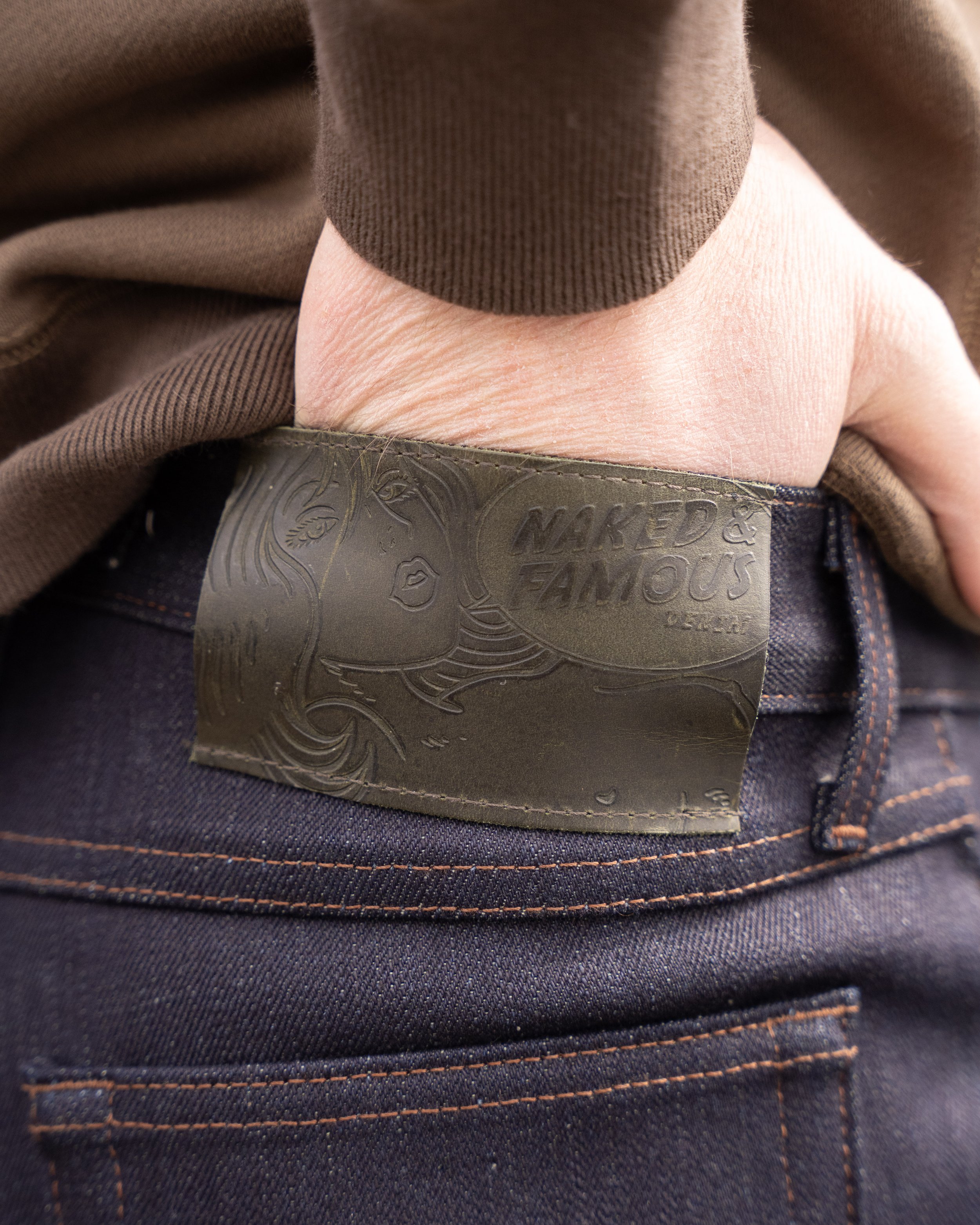 Matcha Selvedge - Lifestyle - Pull Up Leather Patch