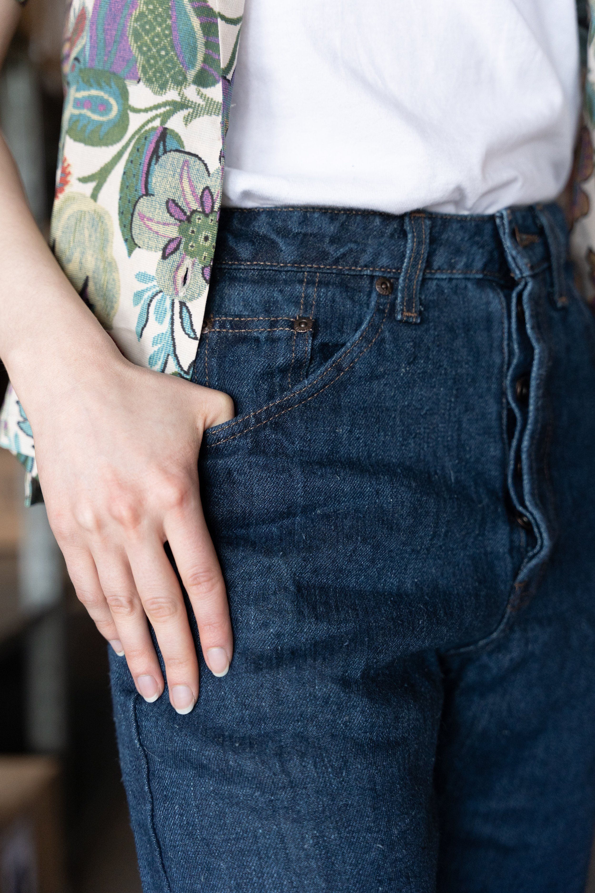 Pure Hemp Denim - Lifestyle - Waist Close Up