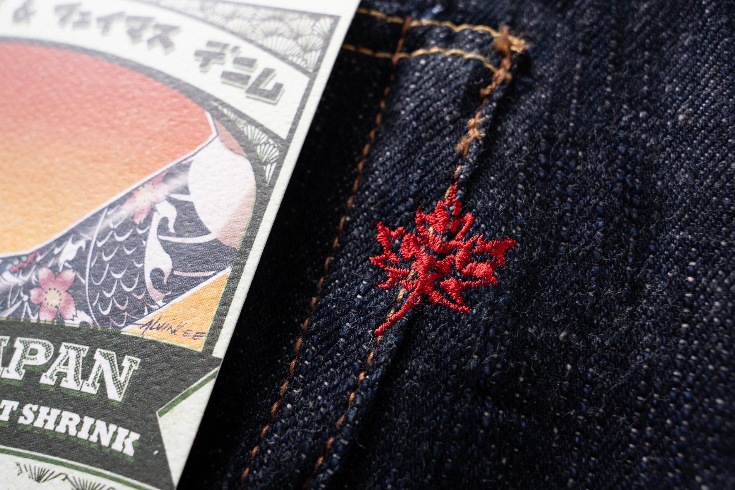 MIJ12 - Aomidori Selvedge - Embroidery