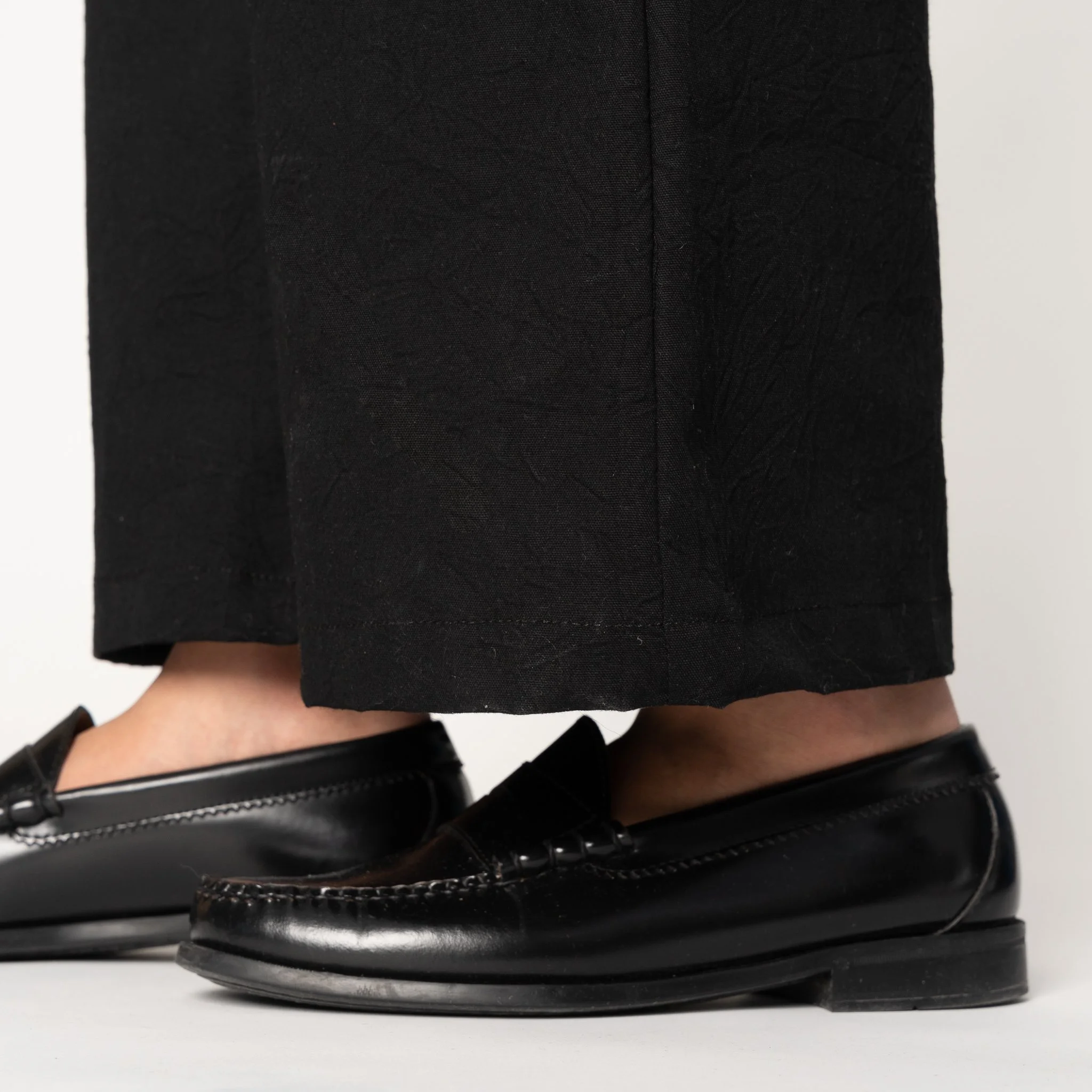 Wide Leg Trouser - Rinsed Oxford - Black
