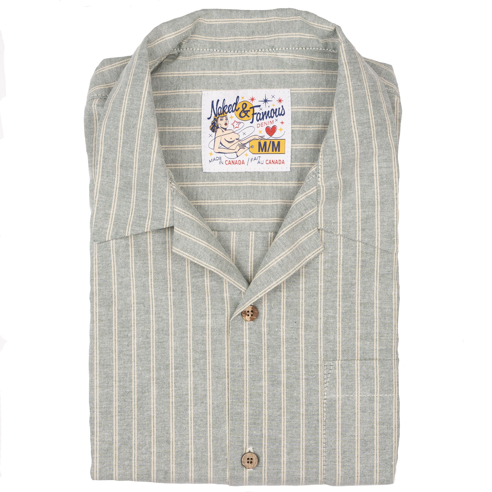  Aloha Shirt - Striped Oxford - Vintage Indigo 