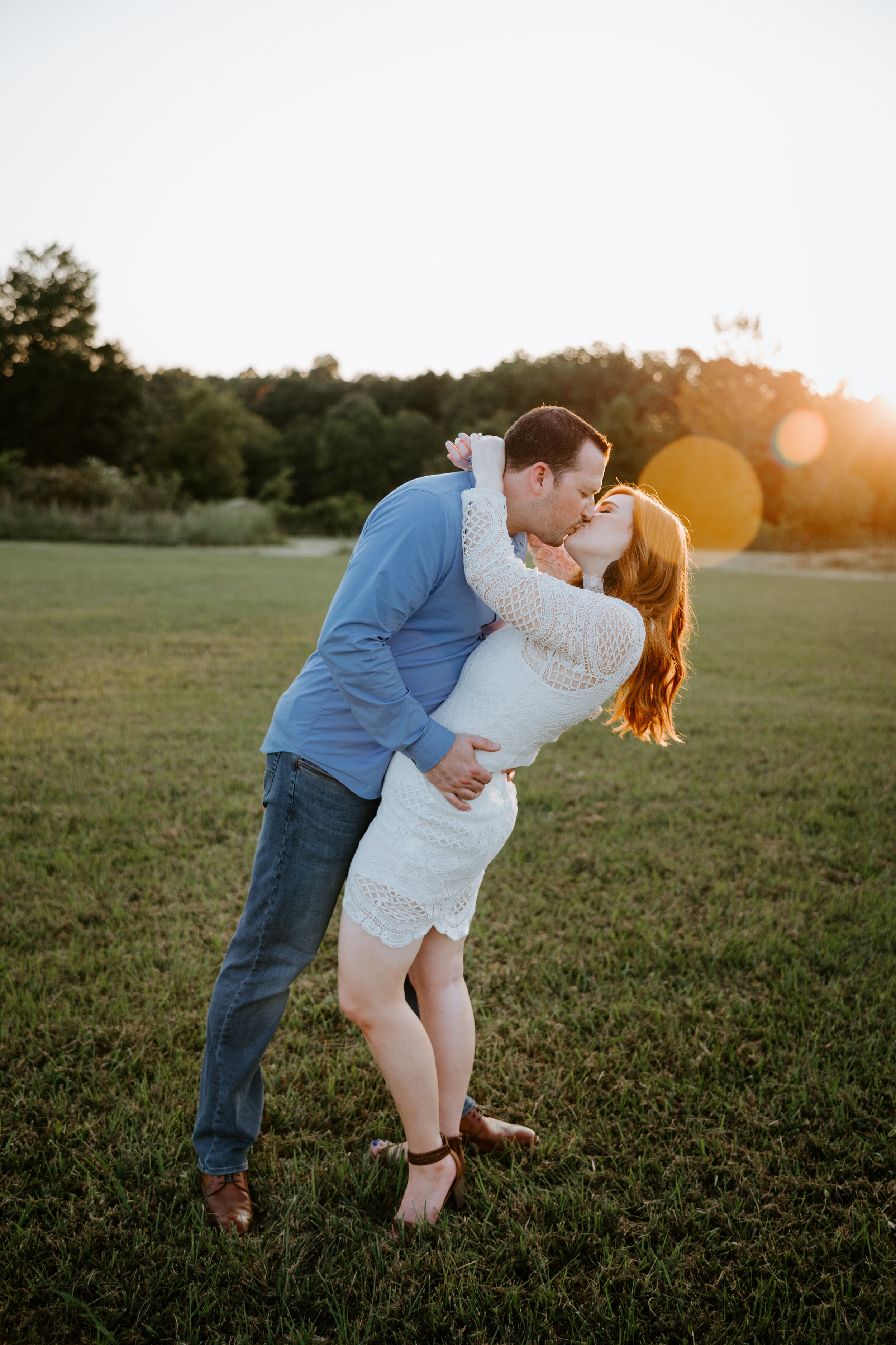 Starlight Meadows sunset engagement session in Burlington