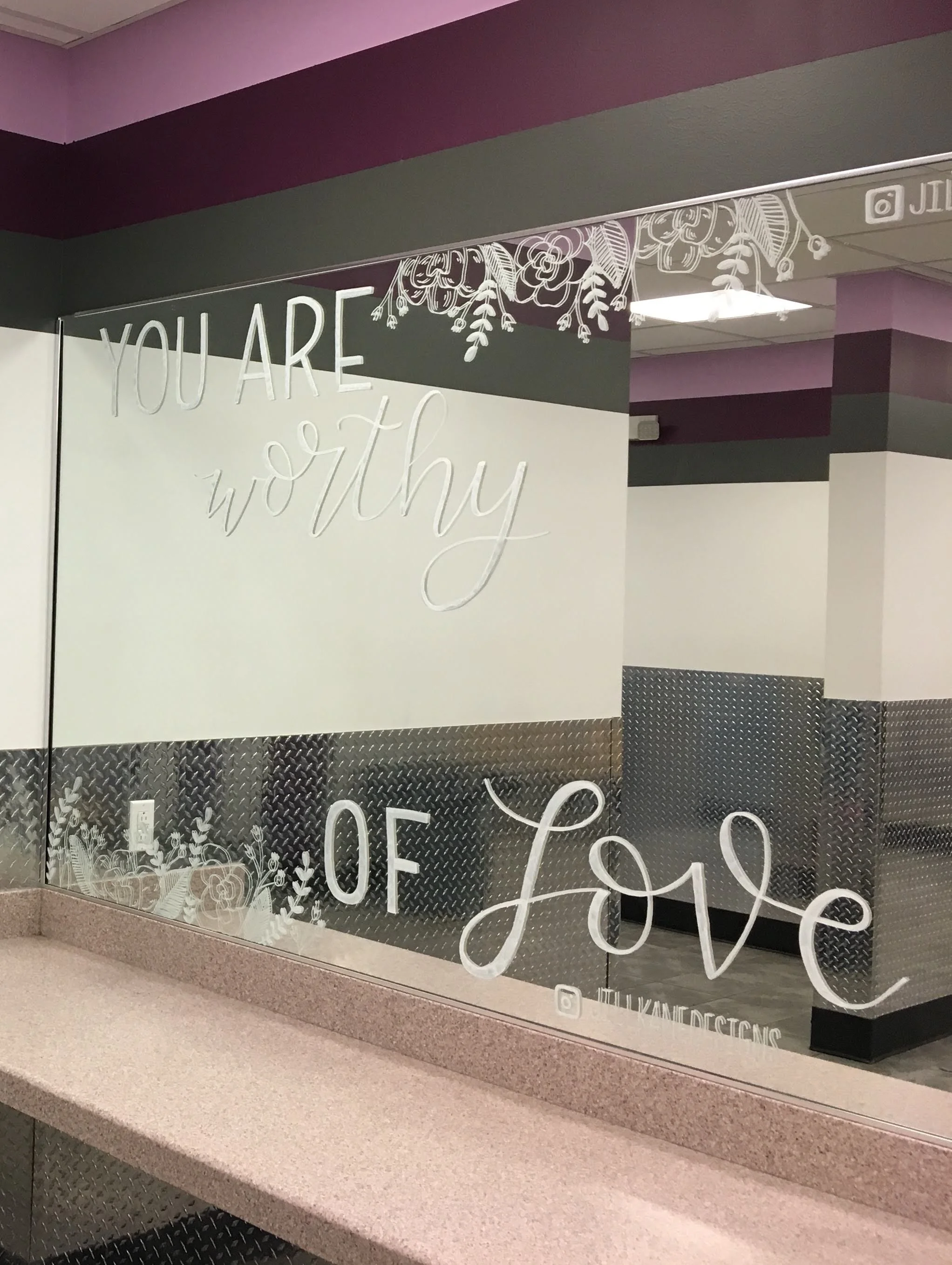 Custom chalk mirror sign featured at Crunch Gym, E. Norriton, PA