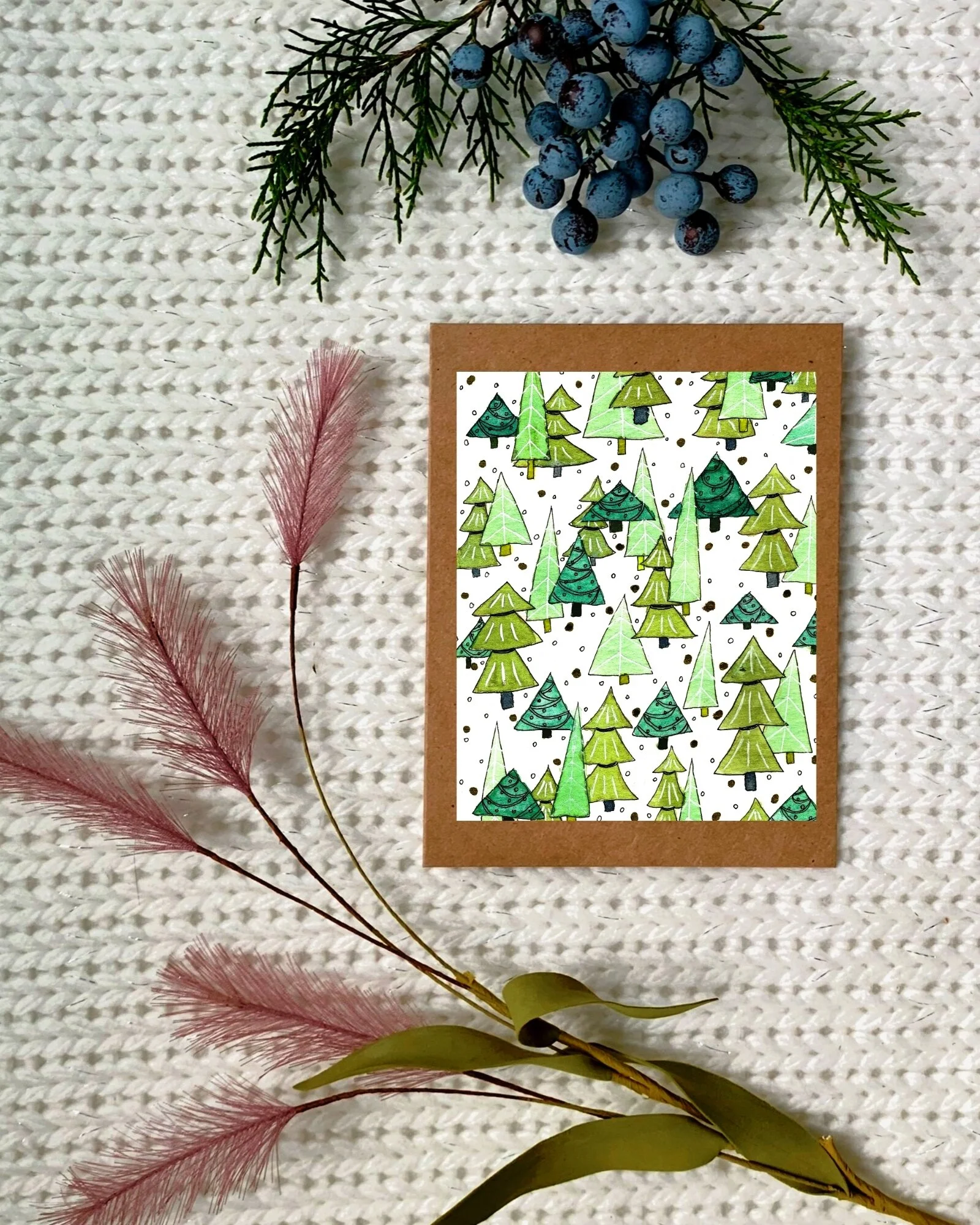 Card - Happy Little Trees