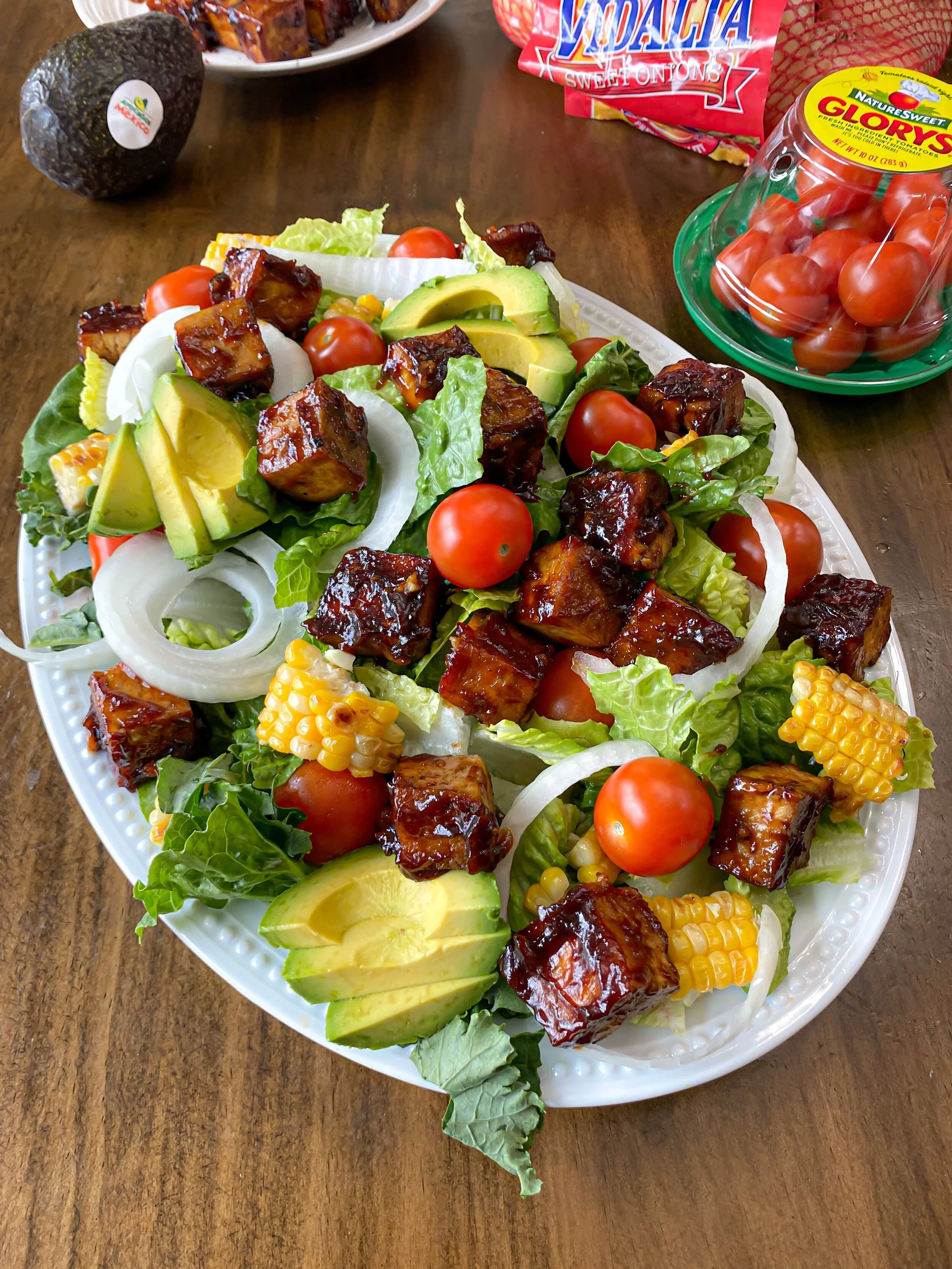 BBQ Tofu Summer Salad + Mushroom BLT Salad — Sweet Greens Vegan