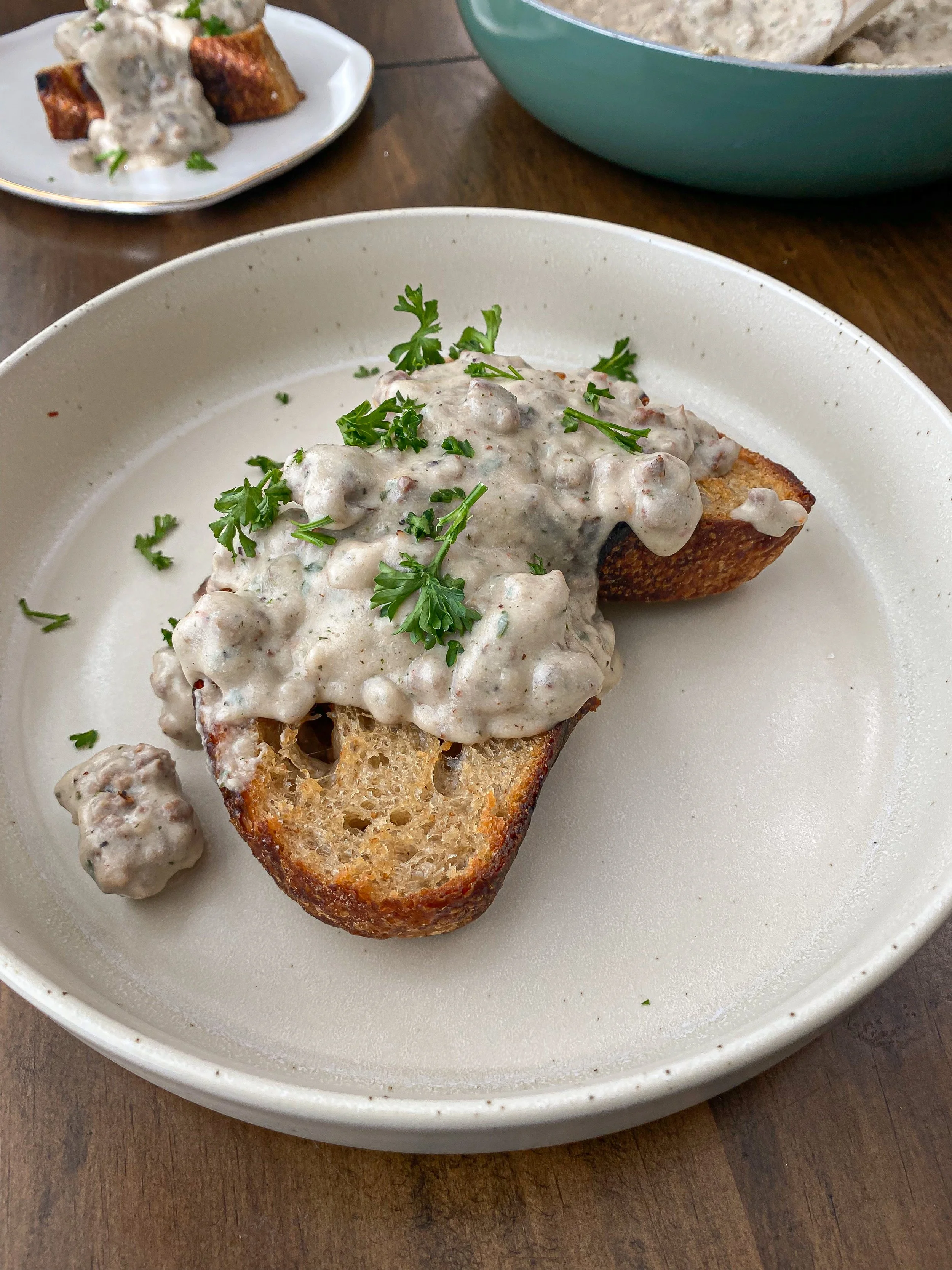 Vegan Sausage Gravy Toast