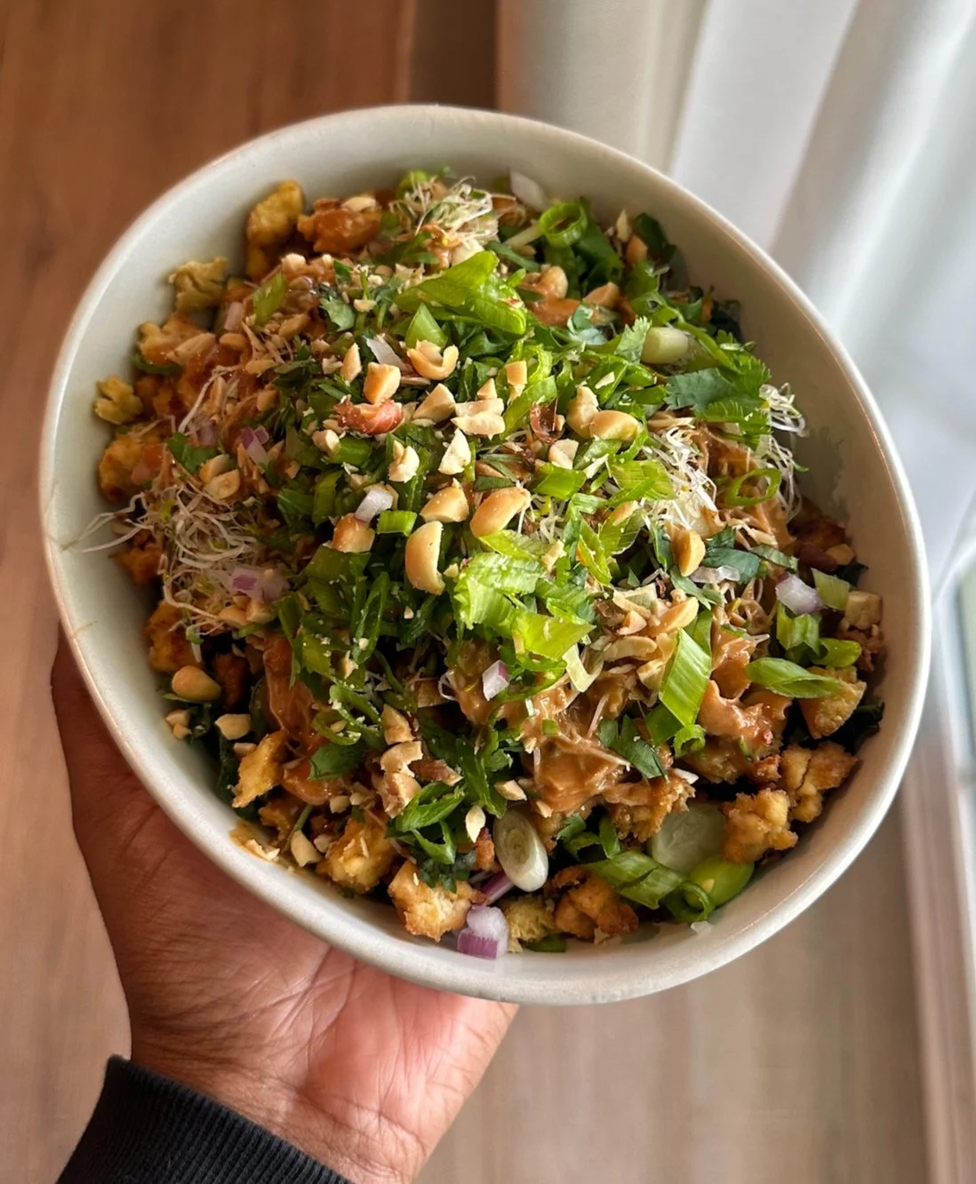 Thai-Inspired Chopped Salad With a Spicy Peanut Sauce