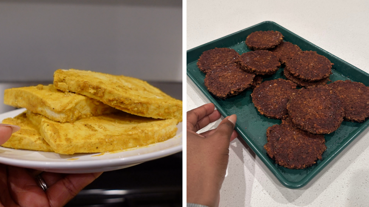 Breakfast Sandwich with Tofu Eggs and Plant Based Sausage — Sweet