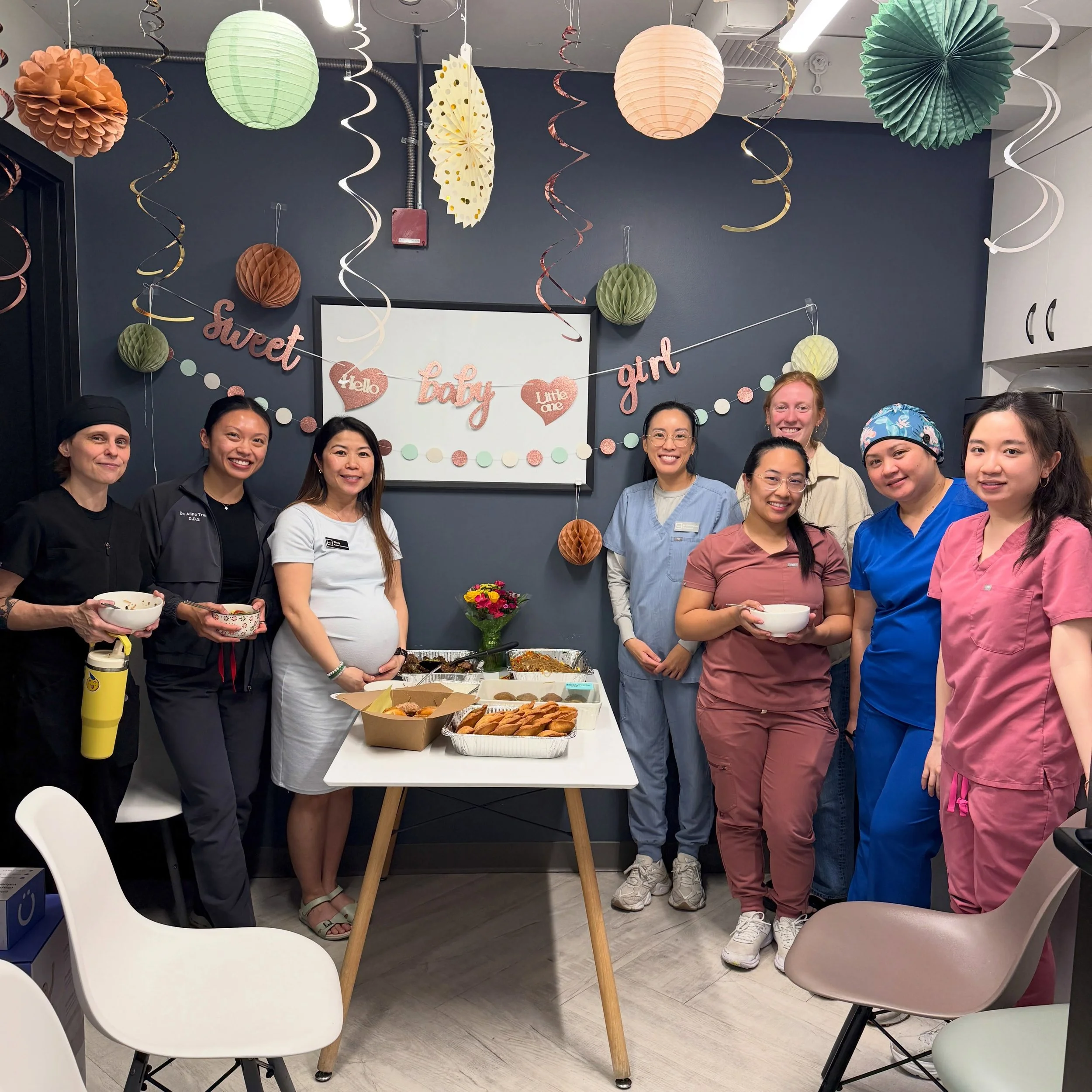 Our amazing patient coordinator, Thuy, is getting ready to welcome her first baby, so we celebrated with a surprise baby shower over lunch! 🎀🍼

Thuy has been part of The Smile Space since day 1 and is such a calm, caring, and helpful presence for o