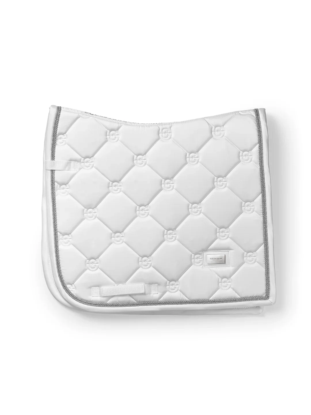 Equestrian Stockholm Dressage Pad White Perfection/Silver Trim