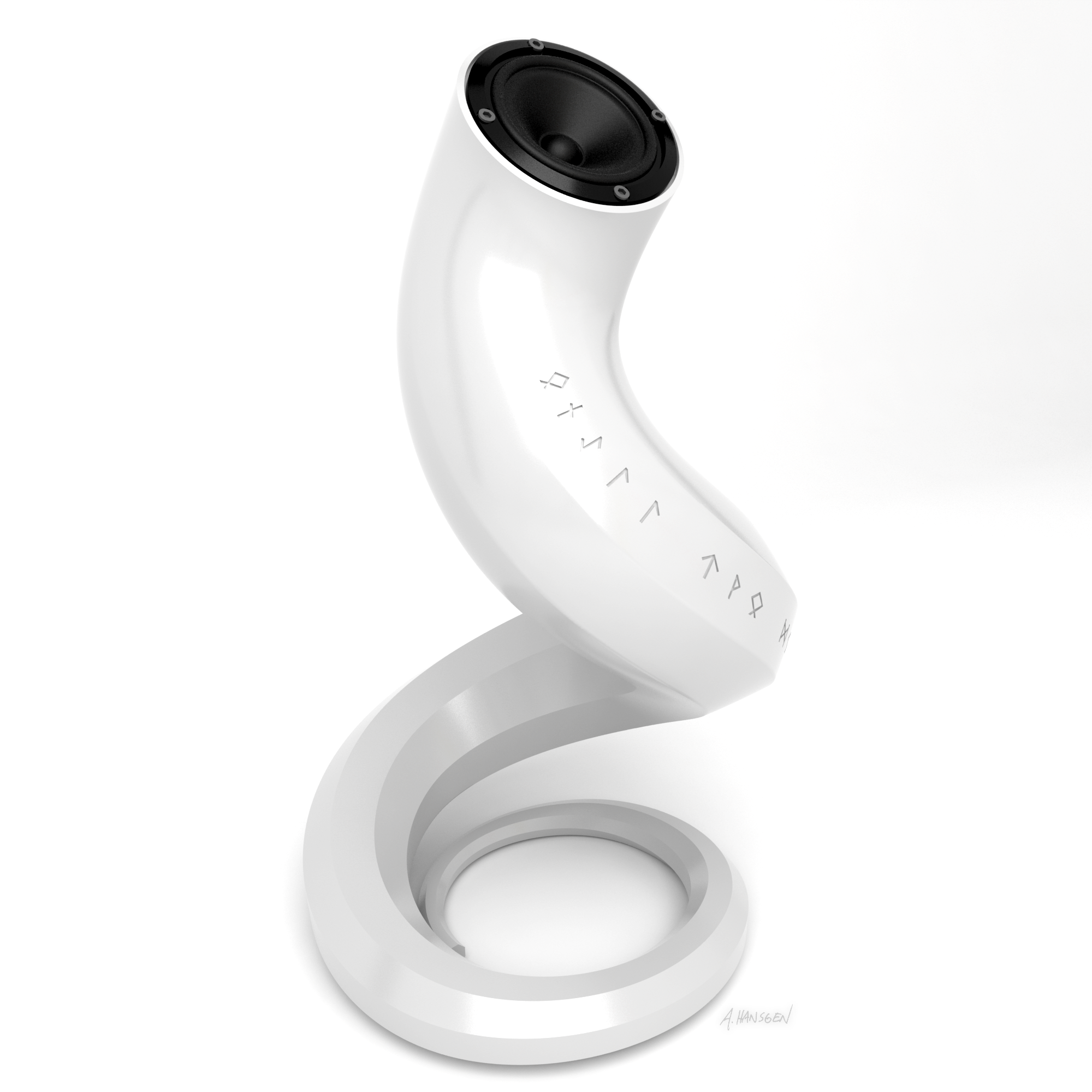  The cross-section curves blend from circular to octagonal, providing a clean round edge for the driver mount, creases along the length of the horn, and a uniform flat edge at the base. Wall thickness increases as the horn narrows, adding weight and 