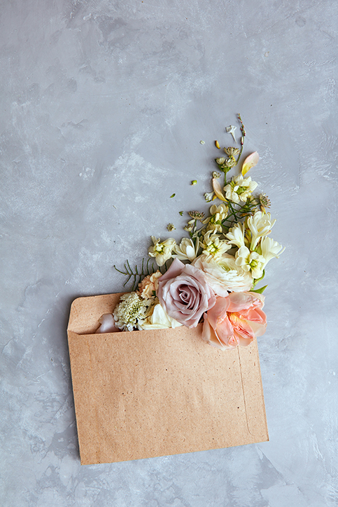 Flowers in envelope