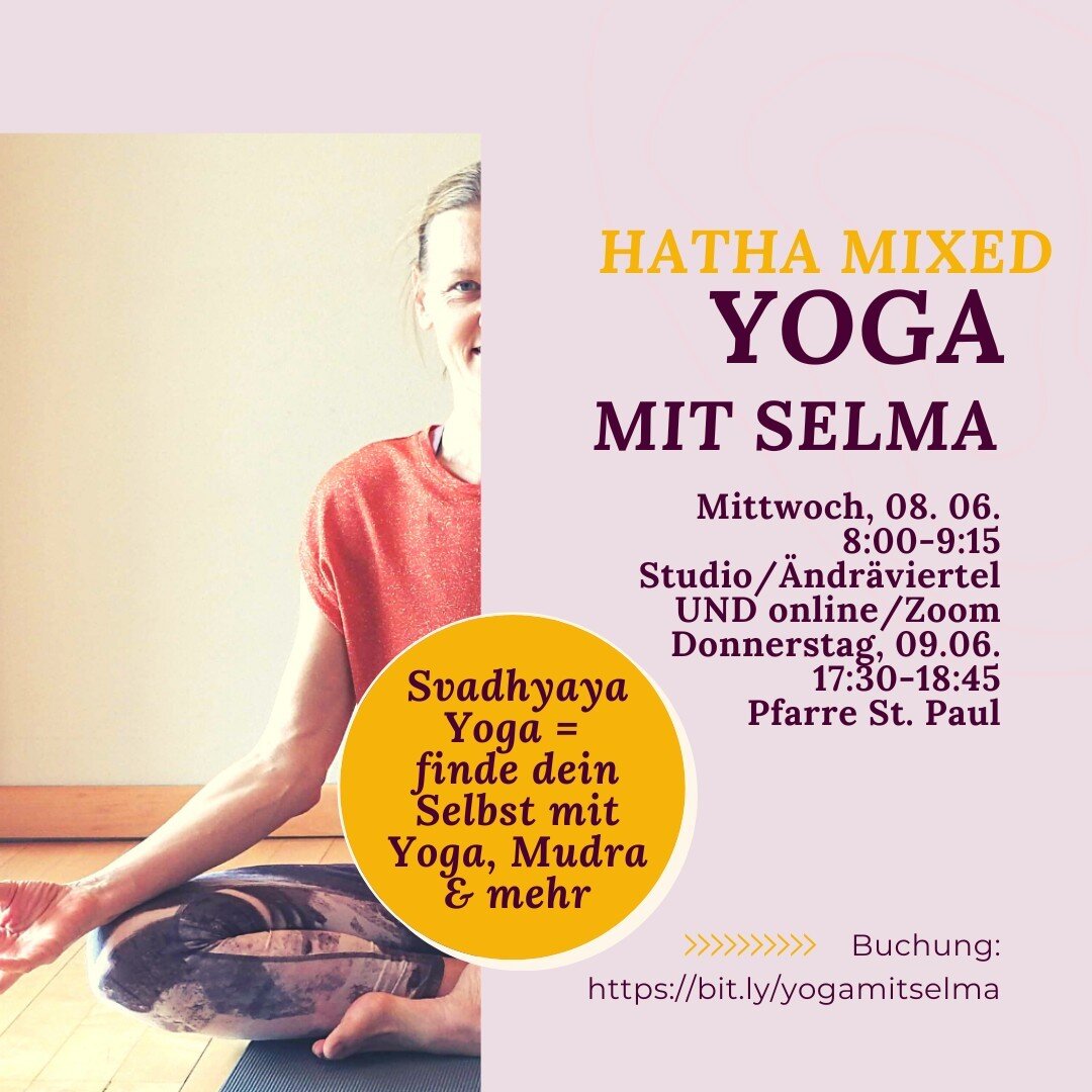 Energie-geladenes Yoga f&uuml;r deine Selbstwirksamkeit und innere St&auml;rke: Mittwoch 8:00-9:15 Uhr Yoga mit Selma im Studio/Salzburg-Andr&auml; ODER ONLINE, Donnerstag 17:30-18:45 im Studio/Riedenburg: Buche hier: https://bit.ly/yogamitselma⁠
#yo