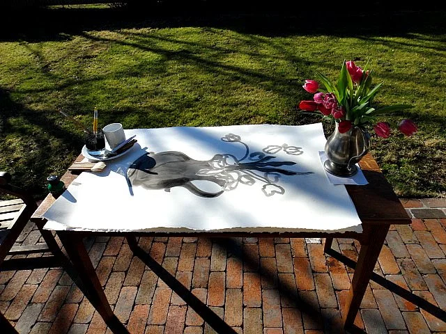 inspired to paint the tulips on a bright winter afternoon