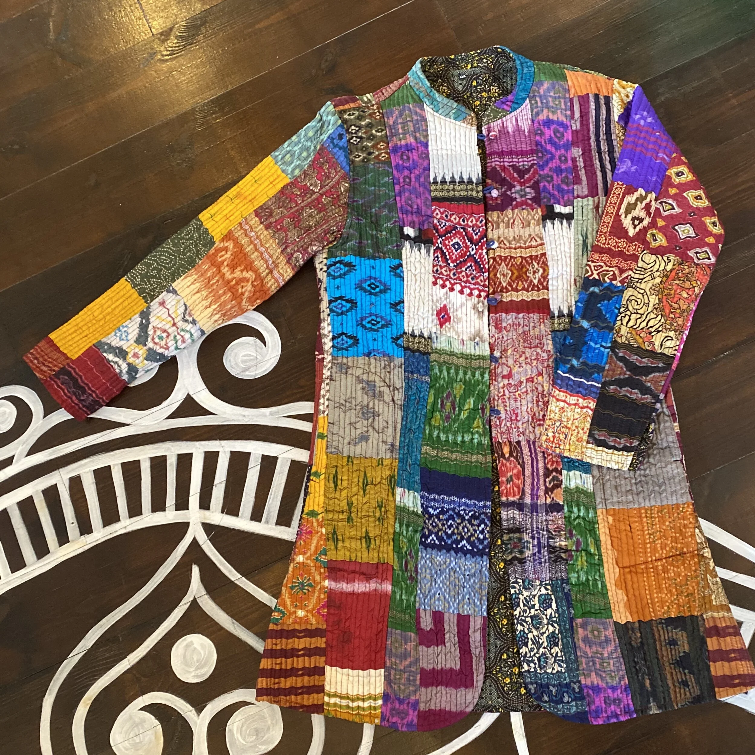 reversible patchwork quilted jacket