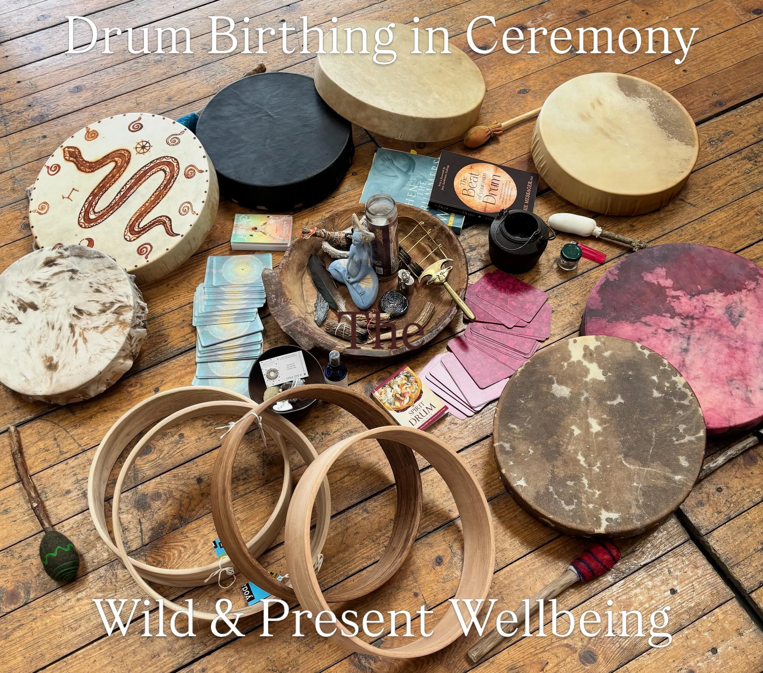 This weekend saw the birth of 3 beautiful new drums brought into being in ceremony under warm sunny skies and capturing the energy of the blue moon. 🌕