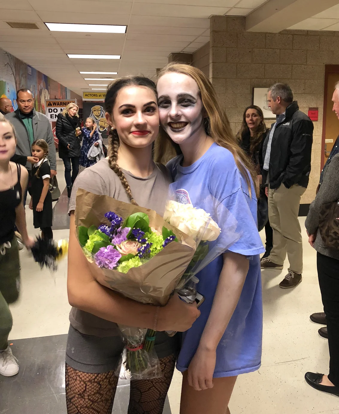  With a cast mate after The Addams Family opening night. 