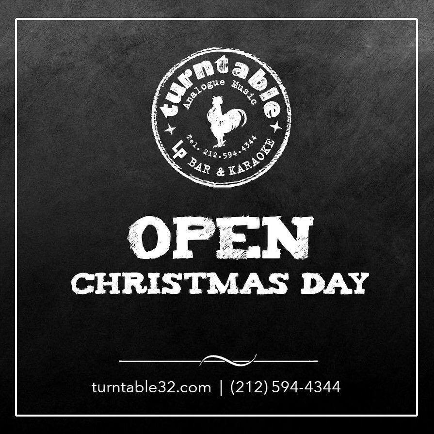 @turntablelpbar32 is open for Carry Out on Christmas! Happy Holidays! 

now offering at @turntablelpbar32:
Orders Over $35: Free Delivery⁠
Over $50: Free Delivery + 10% Off⁠

turntable32.com