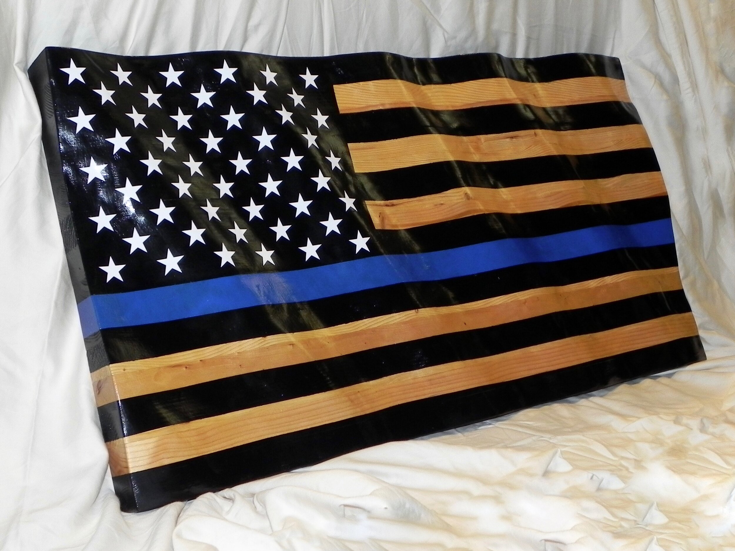 Blue Lives Law Enforcement Wavy Flag