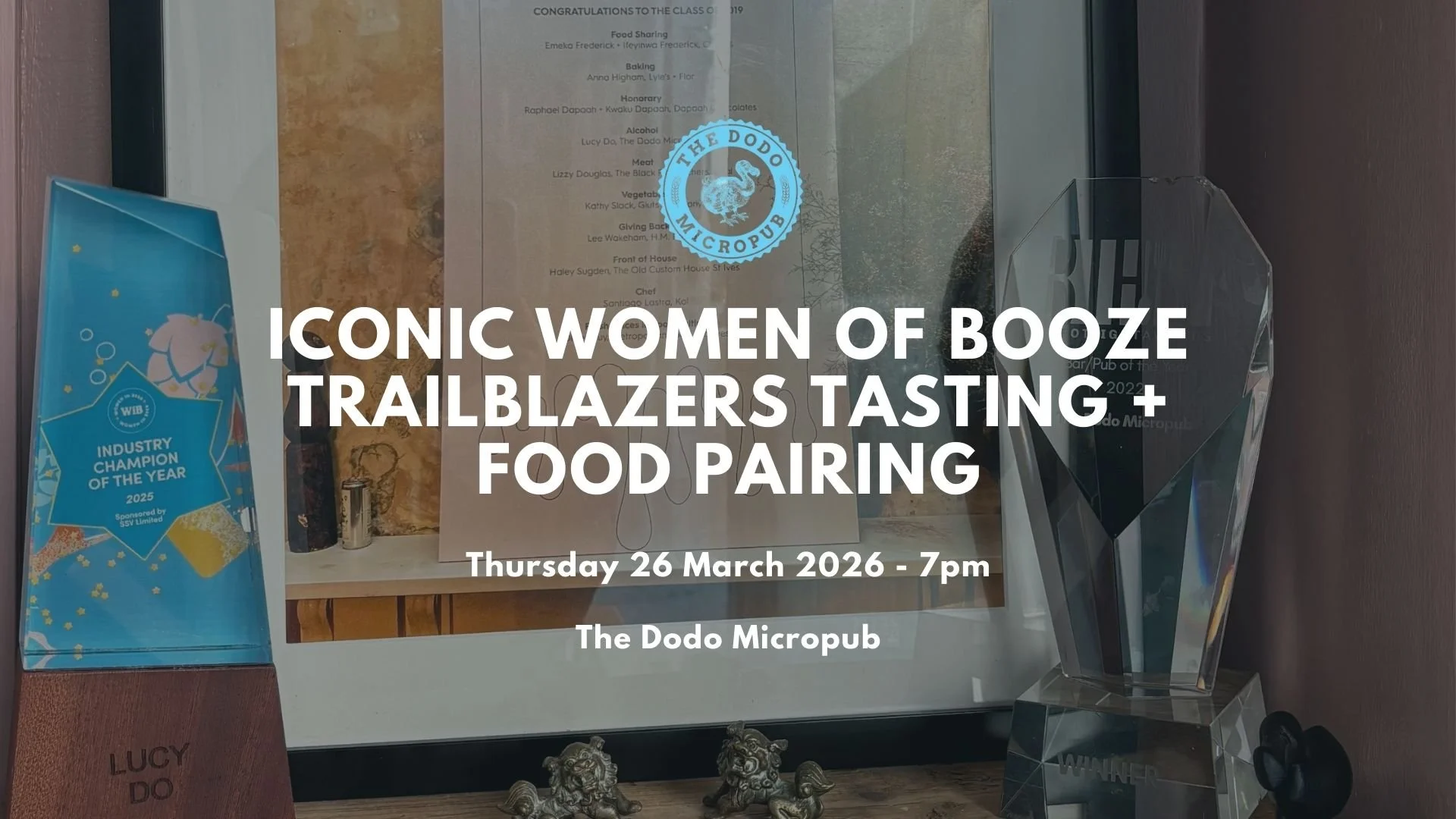 Iconic Women Of Booze - Trailblazers Tasting &amp; Food Pairing 