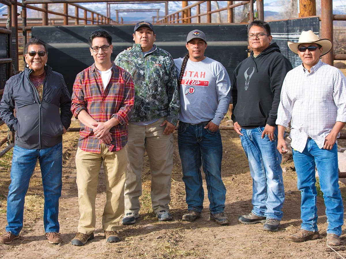 Ute Land Trust leadership visiting Ute Bison, Fall 2017