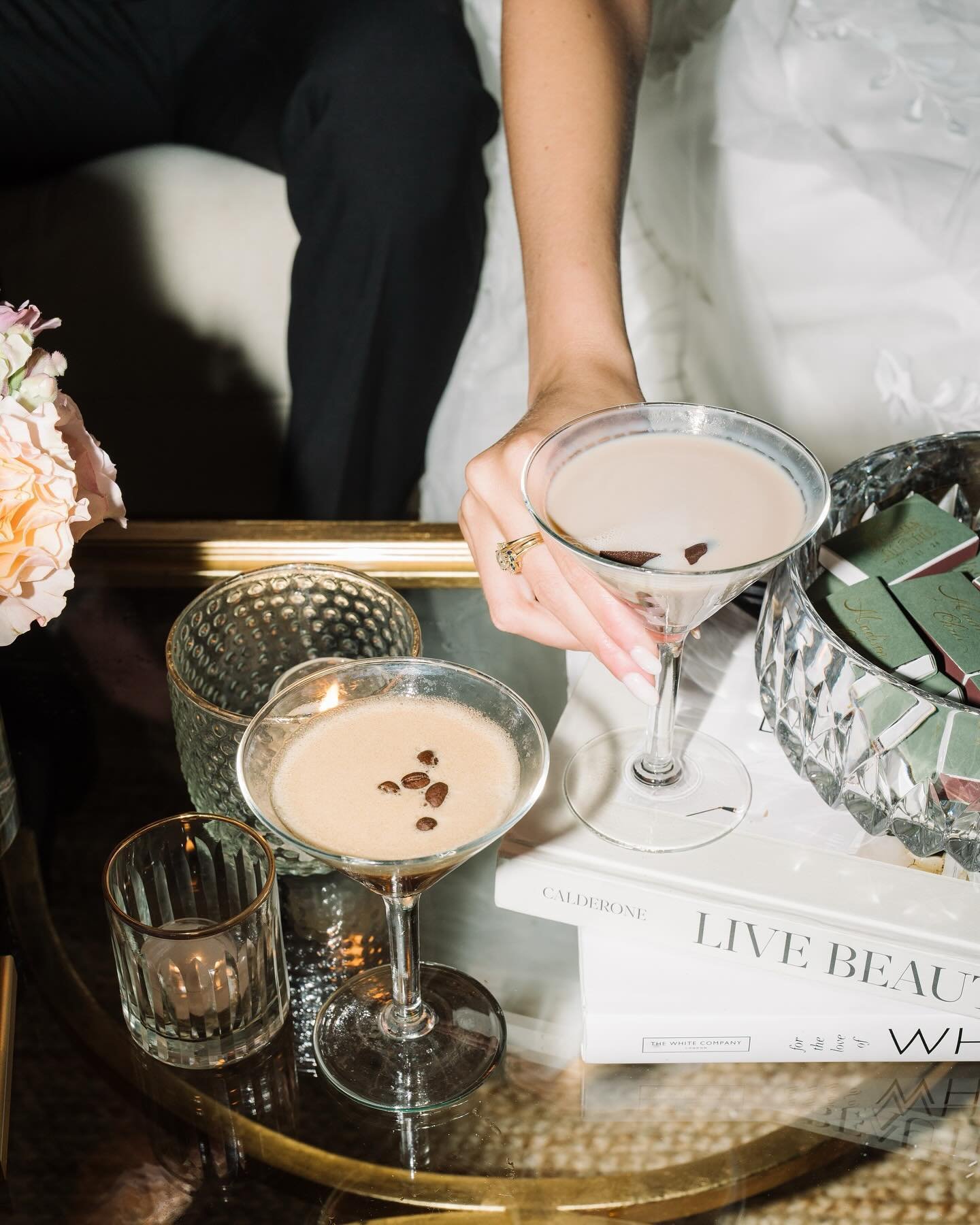 In lieu of a traditional wedding cake, Madison and Chris opted to pass espresso and chocolate martinis to their guests instead. We loved this fun late night addition! 

.
.
.
Photo: @aaronandjillian 
Floral: @stephaniegibbsevents 
Rentals: @whitebirc