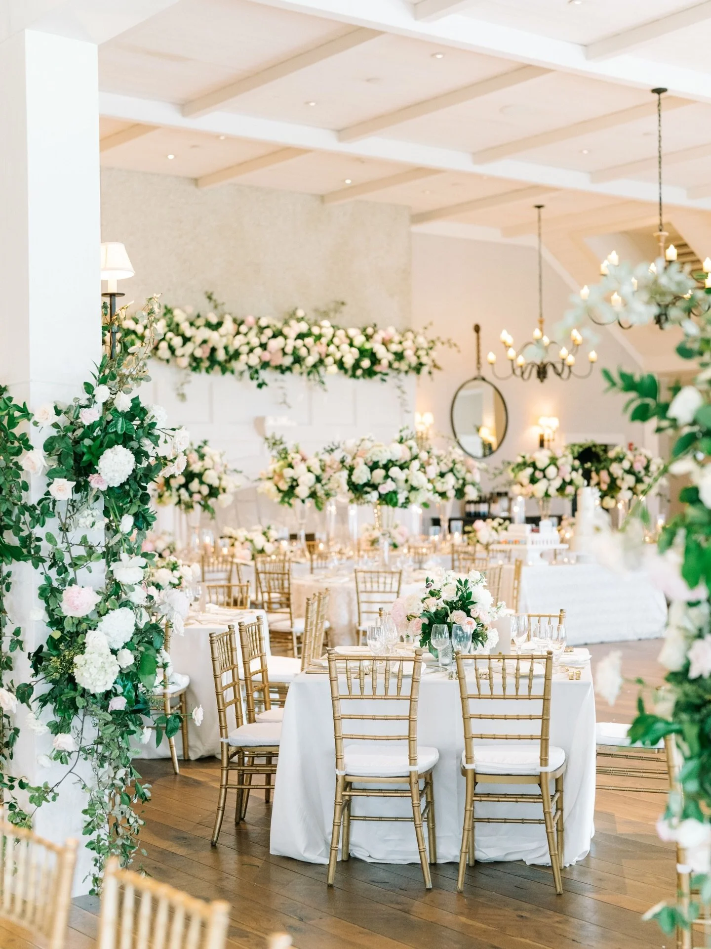 Avery and Jacob&rsquo;s floral-forward reception at the River Course has us excited for Spring season!