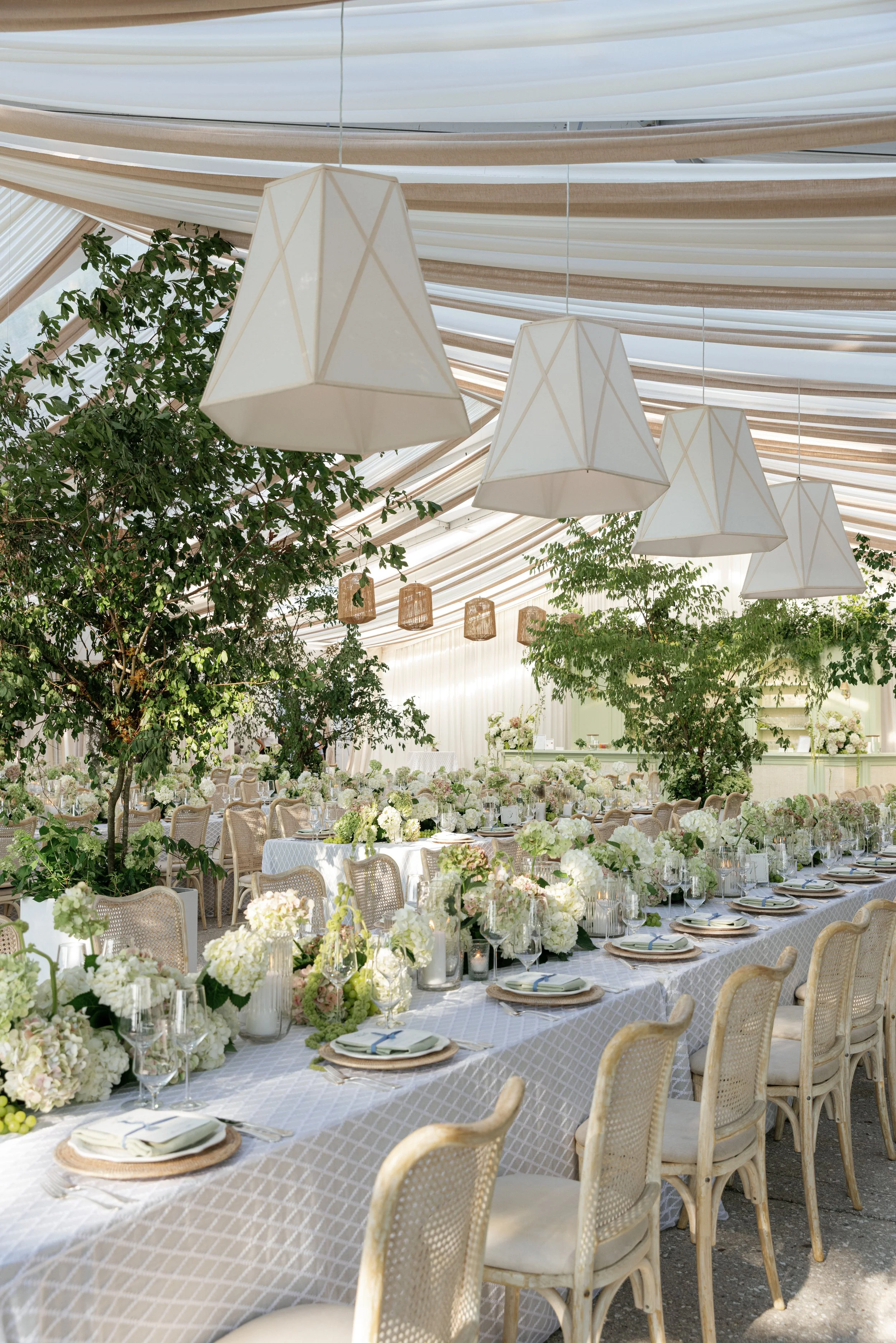 Traditional Southern wedding with chandeliers at Lowndes Grove