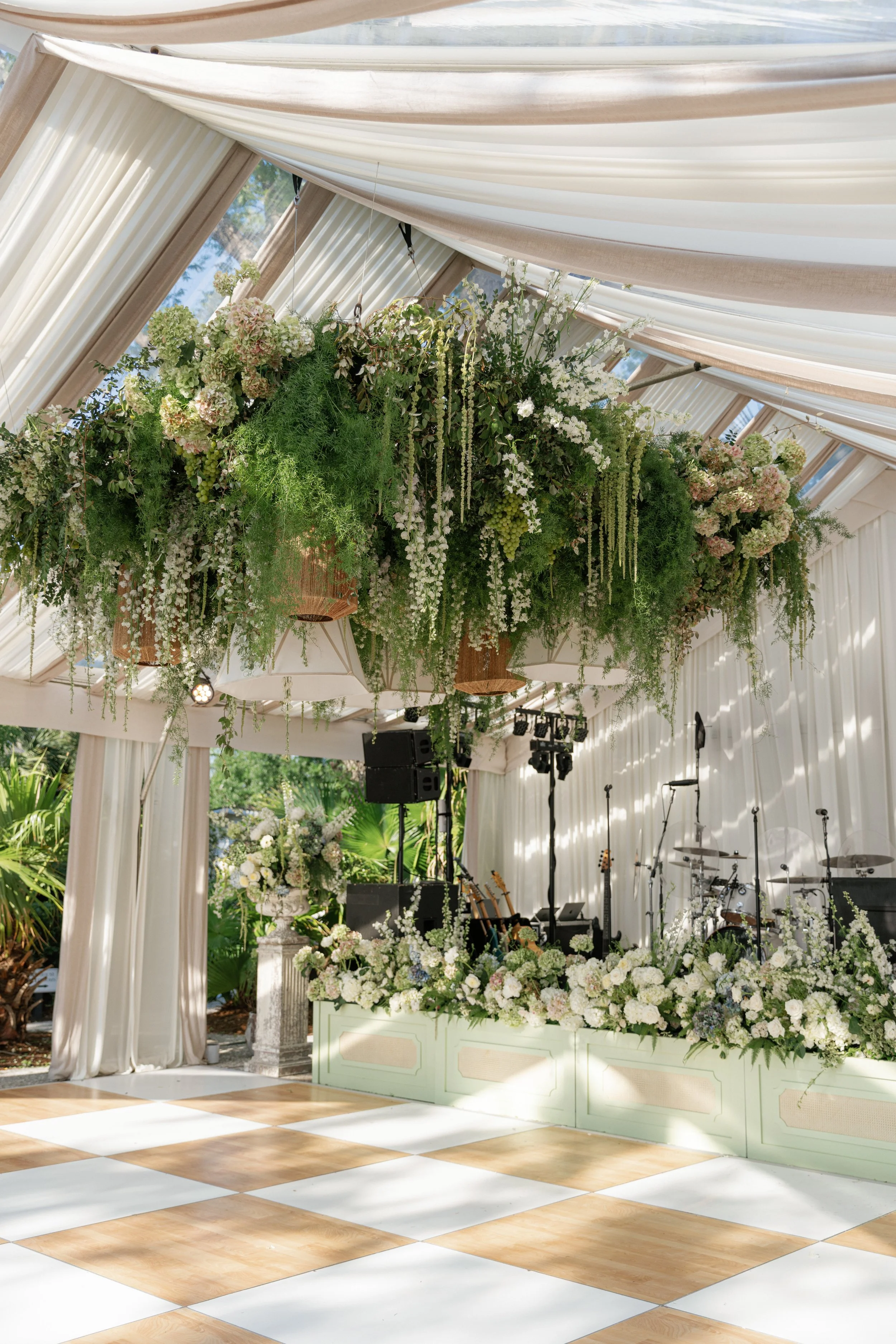 Dancefloor floral installation