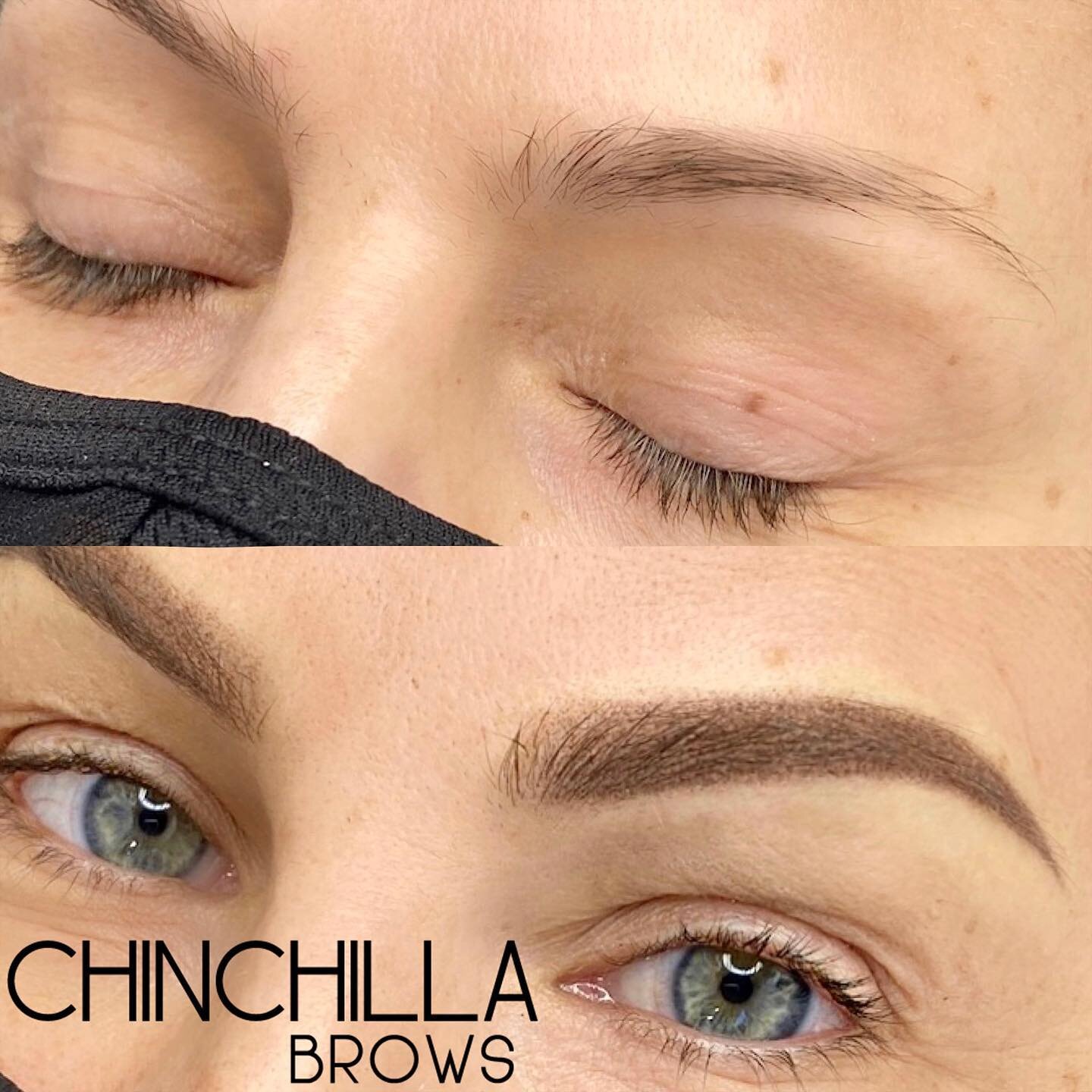 These yummy permanent brows! Love an ombr&eacute; brow transformation! 🤗 Wake up with full, even brows everyday! Whatcha think?! It&rsquo;s pretty life changing! 
Artist @chinchilla