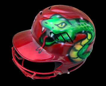 Airbrushed Snake batting Helmet  Anything Airbrushed plus