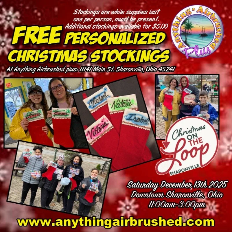 Don&rsquo;t forget&hellip;Join us at &ldquo;Christmas on the Loop&rdquo; in Sharonville, Ohio on Saturday December 13th. We will be giving away free personalized Christmas stockings during the event from 11:00am-3:00pm while they last(must be present