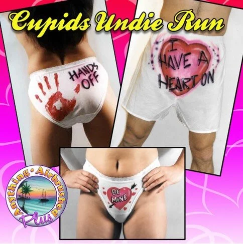 There is still time to have us help you with an outfit for Cincinnati&rsquo;s Cupids Undie Run on February 7th?&hellip;Let our Artists help you &ldquo;Dress Down&rdquo; with some creative ideas.

Whether it&rsquo;s Body Paint or Customized Undies&hel