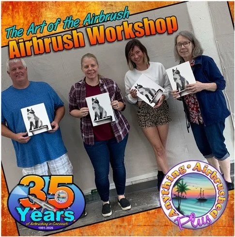 Sign up now for our Next Airbrush workshop on Saturday February 21, 2026 Check out our website for more information and sign up today&hellip;. www.anythingairbrushed.com

Great for the artist in the family.
.
.
.
#airbrushclass #airbrushworkshop #air