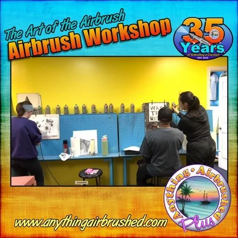 Sign up now for our Next Airbrush workshop on Saturday April 18, 2026 Check out our website for more information and sign up today&hellip;. www.anythingairbrushed.com

Great for the artist in the family.
.
.
.
#airbrushclass #airbrushworkshop #airbru