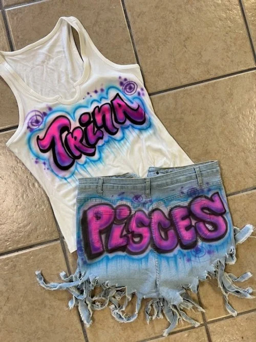 Jeans shorts and shirt combo #4