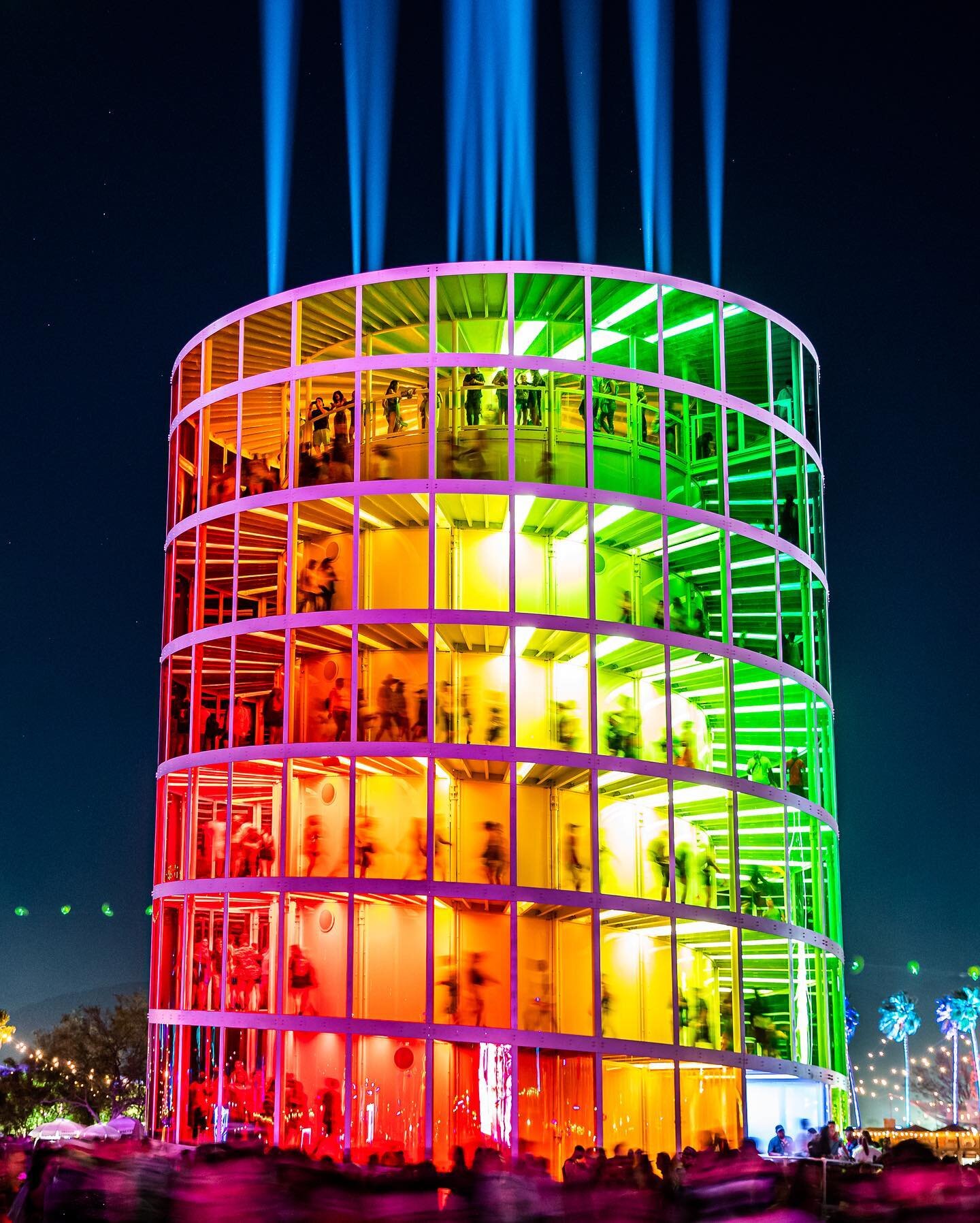Big thank you to @coachella for including my photo from 2019 of the iconic SPECTRA tower in a first-of-its-kind NFT drop tomorrow. Honored to be represented in this collection alongside some other incredible artists 🌈🎈