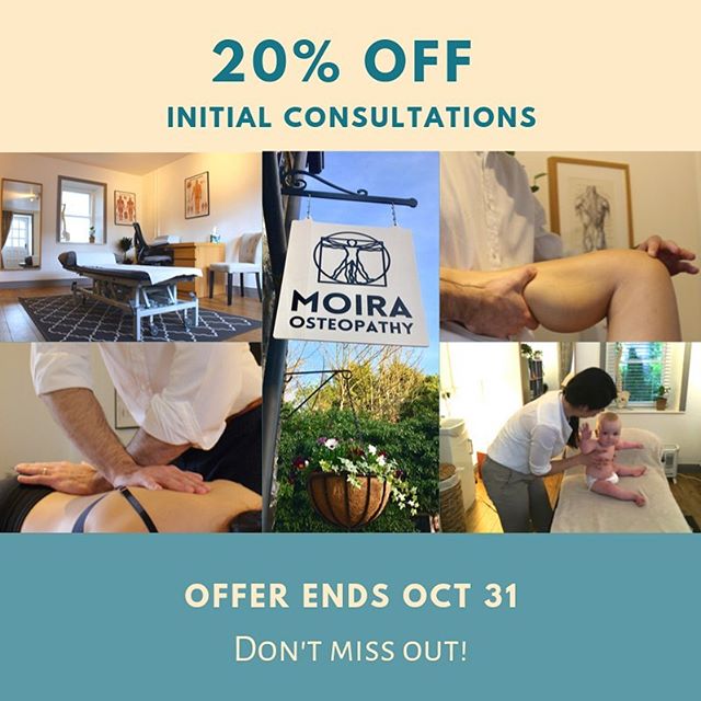 1-hour consultation with one of our highly qualified osteopaths includes: comprehensive case history, thorough examination, explanation of diagnosis and treatment plan, and osteopathic treatment.
.
For more info and online booking, check out our webs