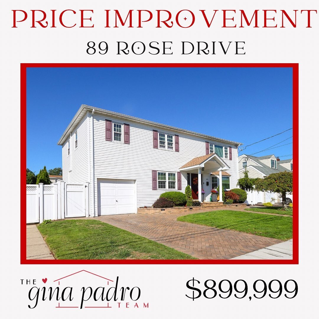 ‼️NEW AND IMPROVED PRICE‼️

🏡 89 Rose Drive, East Meadow 

⬇️ $899,999
⚠️LOW taxes - $12,626.71
👣 2,088 sqft