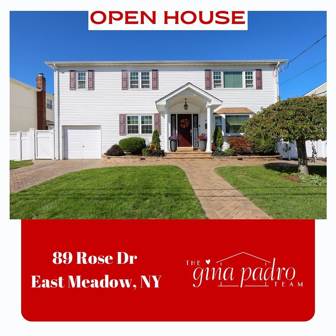 📣OPEN HOUSE📣

🏡 89 Rose Dr
East Meadow, NY
⏰ 1pm-3pm 
🗓️ Sunday, October 23rd 

🛏️ 4 bedrooms 
🛁 2 full bathrooms 
🏊&zwj;♀️ Heated &amp; saltwater in ground pool 
👣 2,088 sqft 
⚠️ LOW taxes - $12,626.71