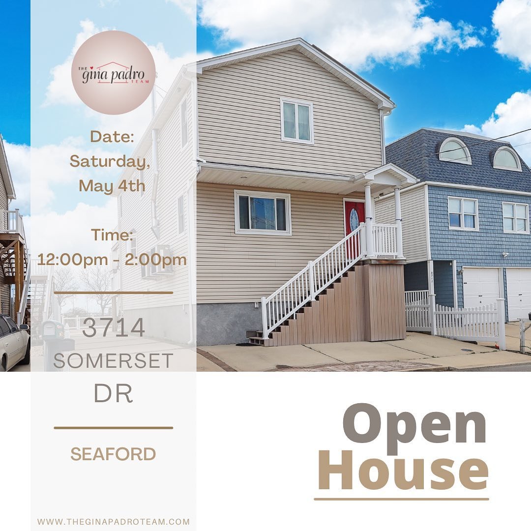 📣OPEN HOUSE📣

Come view this BEAUTIFUL waterfront Colonial overlooking Seamans Neck Park! 🌊

🏡 3714 Somerset Dr
  Seaford, NY
⏰ 12:00pm-2:00pm 
🗓️ Saturday, May 4th
__________________________

💲 $799,999
🛏️ 4 bedrooms 
🛁 3 bathroom 
💦 40&rsq
