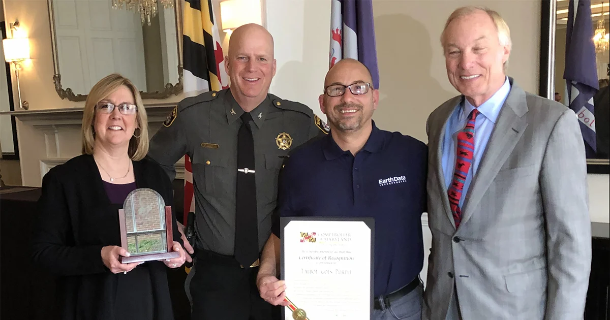 From L to R: Lucie Hughes, Sheriff Joe Gamble, Bruce Strazza, and Comptroller Peter Franchot