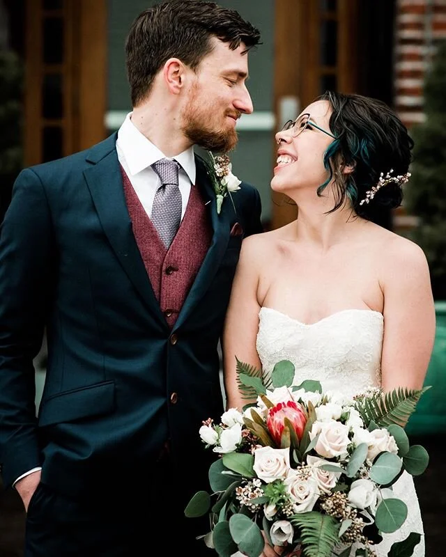 Most recent wedding before the craze. 
Congratulations Dawniris!
&bull;
&bull;
Side note: this bride had a tad longer than chin-length-hair and we still managed an updo. 👏🏻
&bull;
&bull;
We hope everyone is doing well and staying well! 💗
&bull;
&b