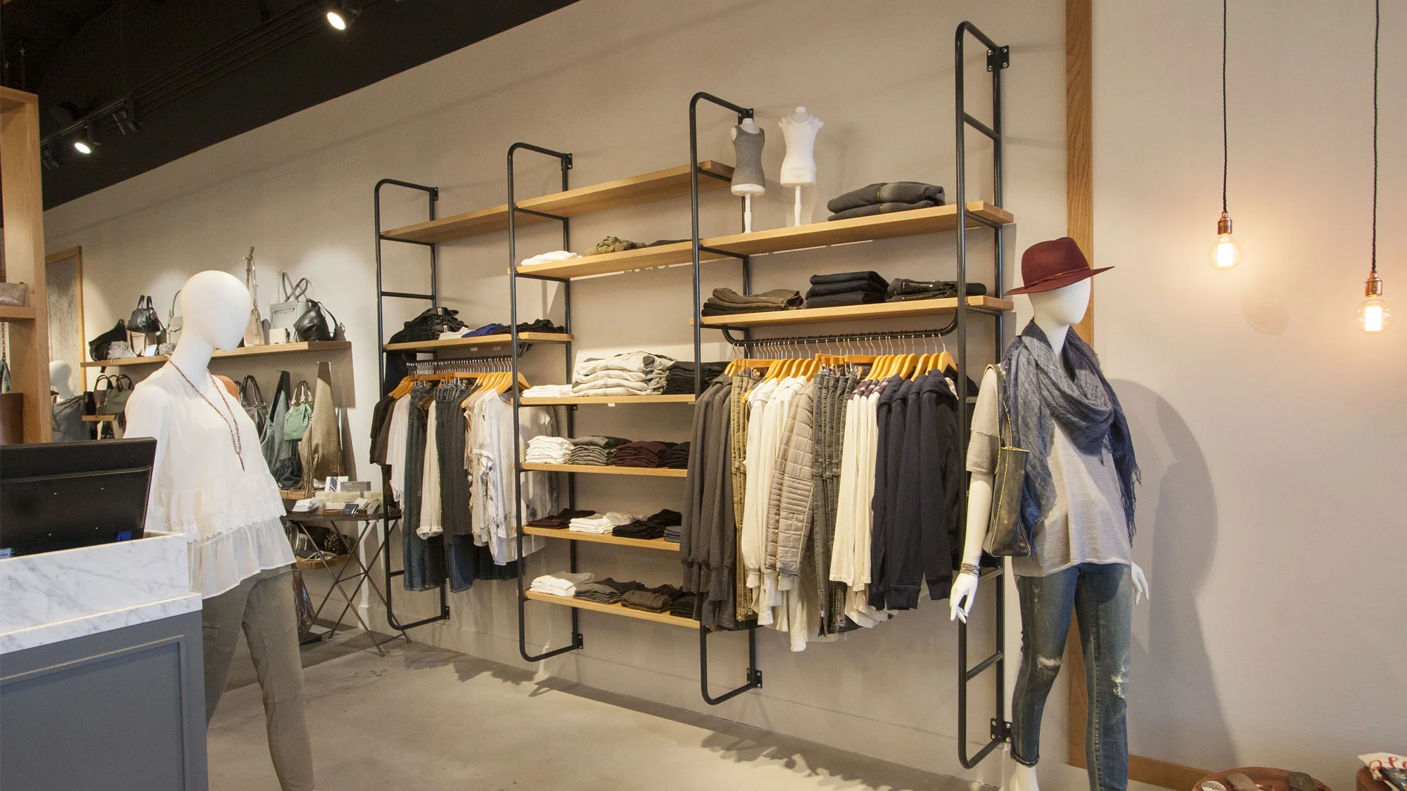 Custom fixtures for retail store