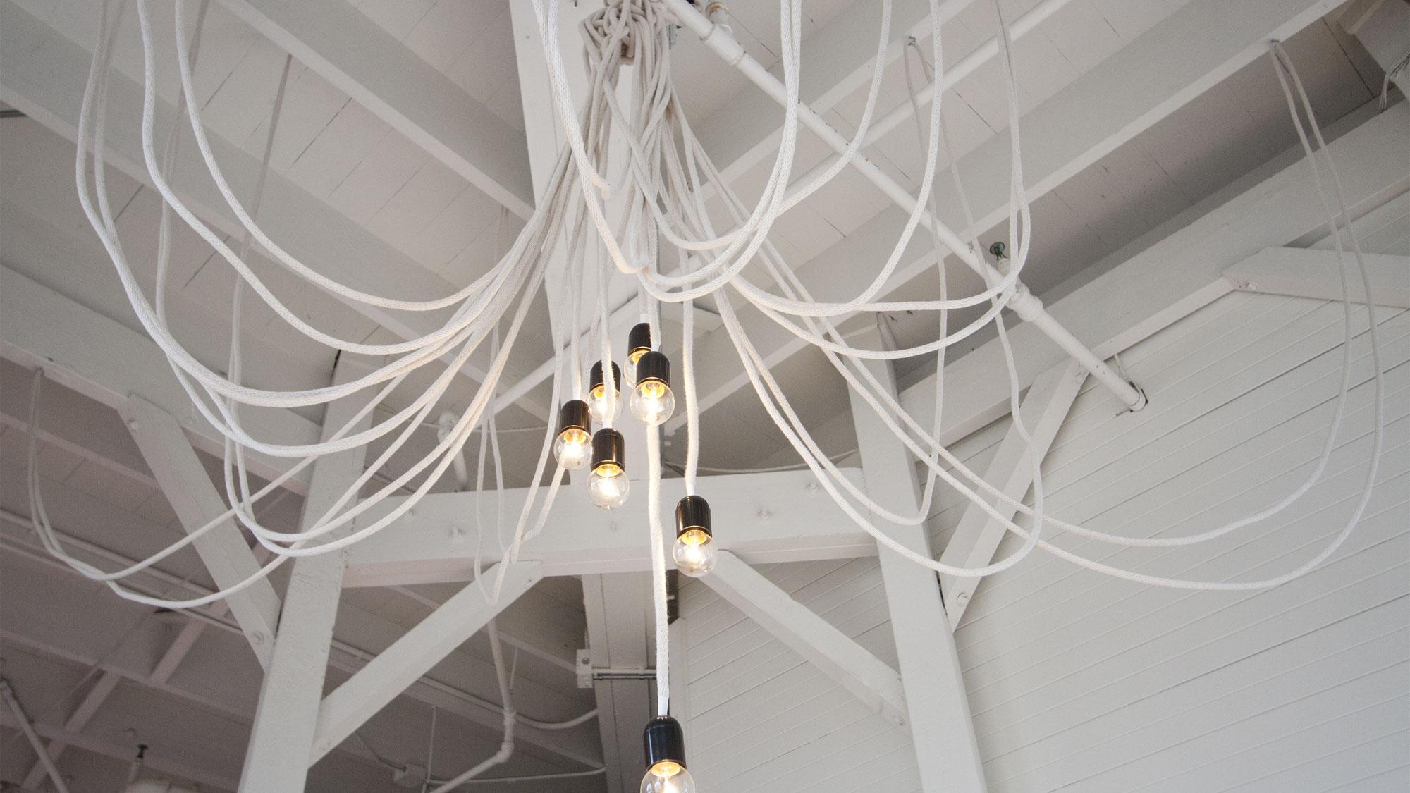 Rope light chandelier