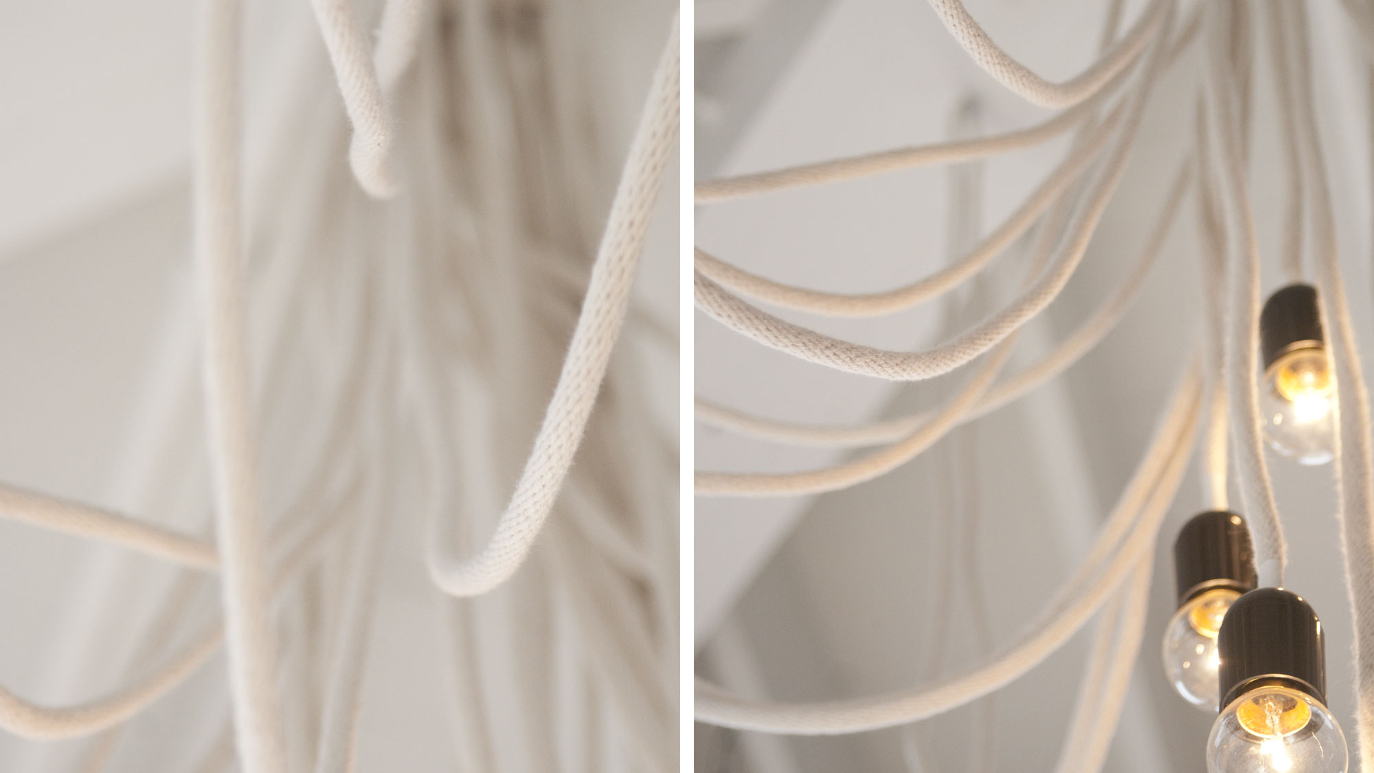 Rope light chandelier