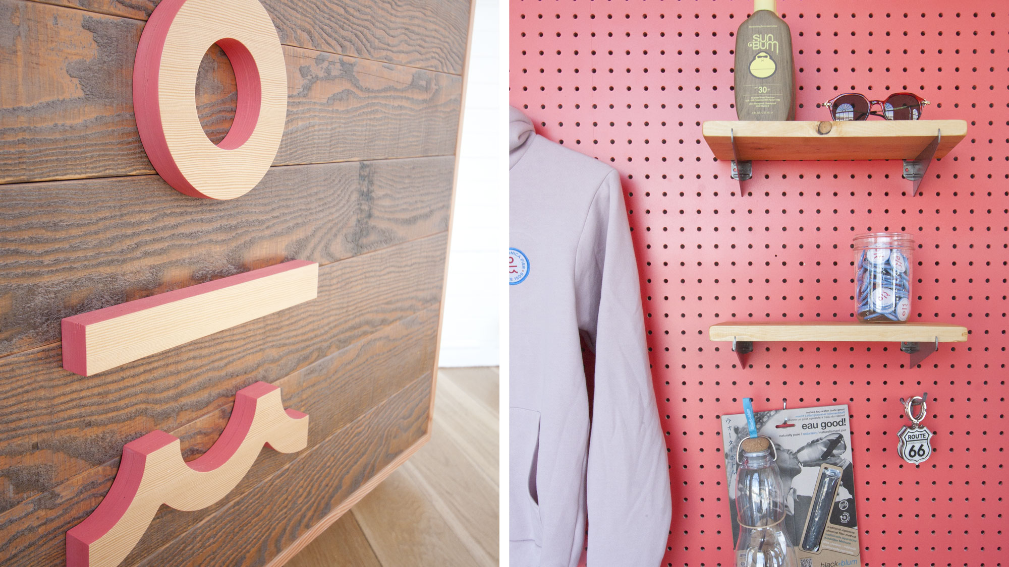 wood cash wrap and fixtures
