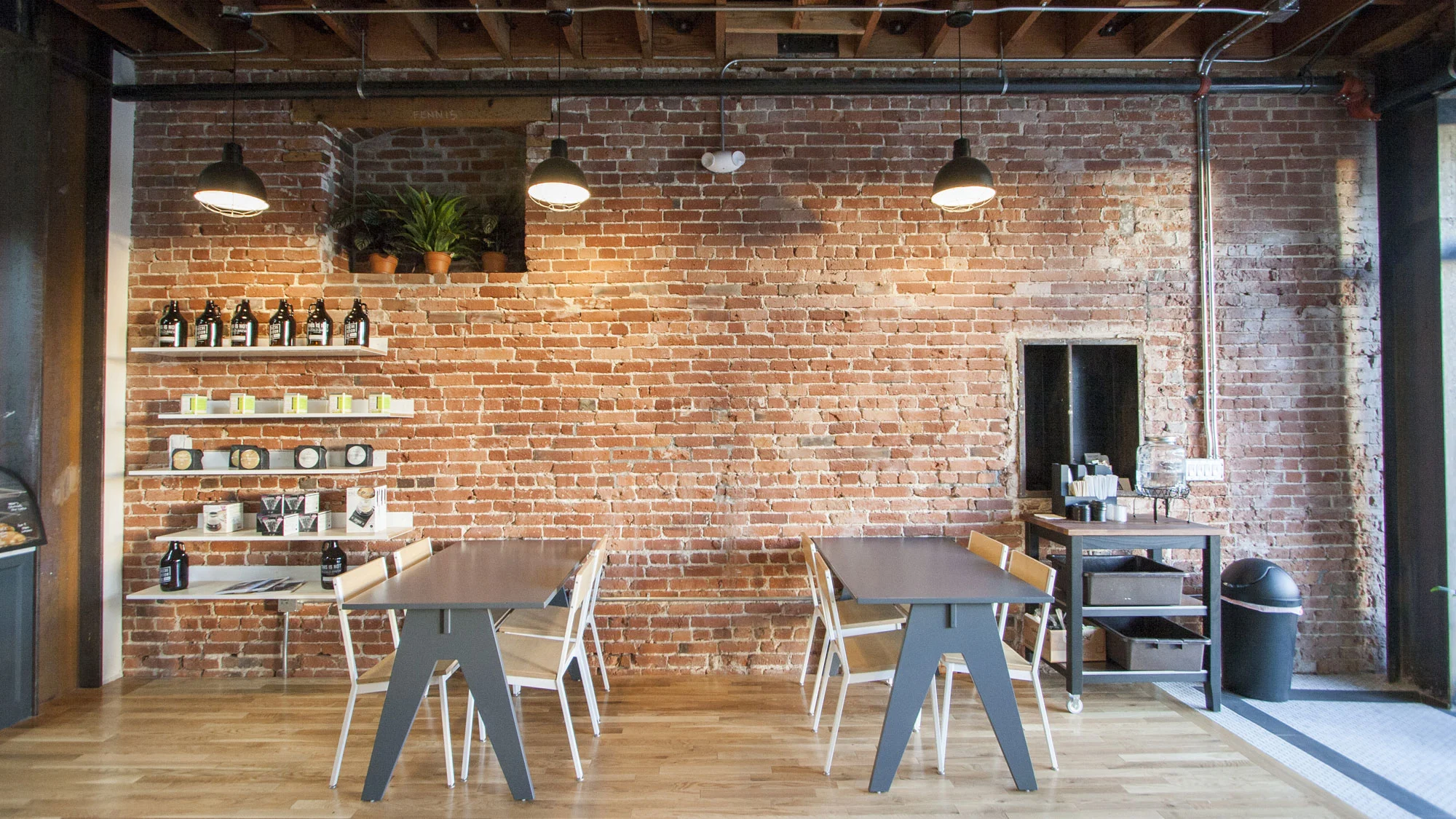 tables, chairs and shelves for coffee shop